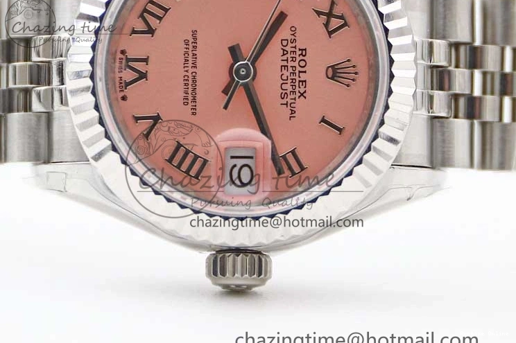0403 ComfortFit Lady DateJust 28 SS TWF 1:1 Best Edition 904L Steel Pink Dial Roman Markers on President Bracelet NH 2183